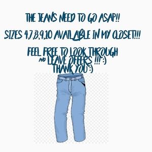JEANS SIZES 4,7,8,9,10 available in my closet